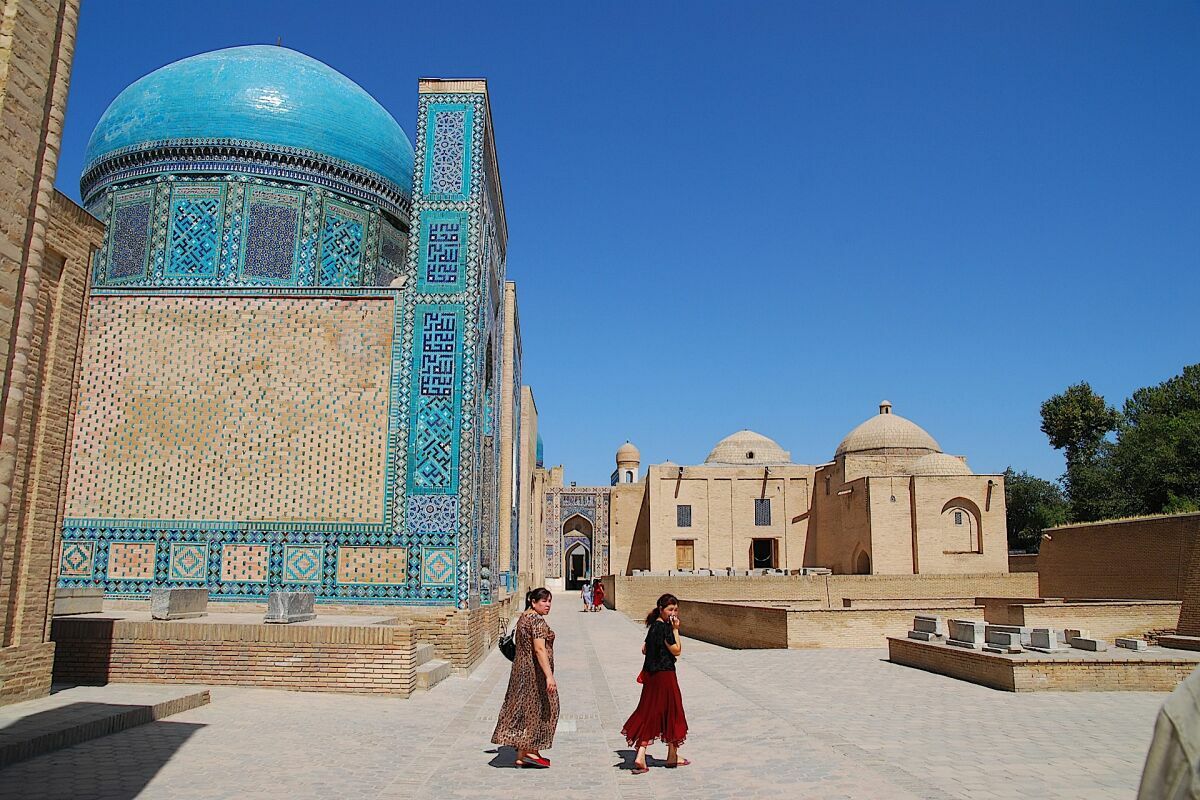 Shohi Zinda Nekropole, Samarkand, Usbekistan im globalen Tourismus-Höhenflug