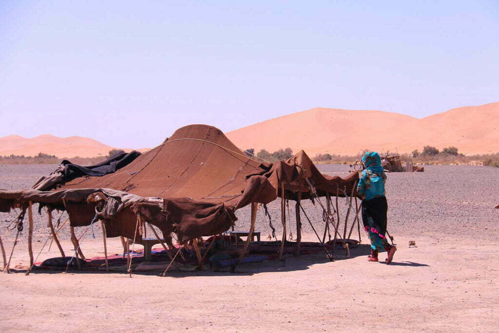 Lager auf der Wüste in Marokko
